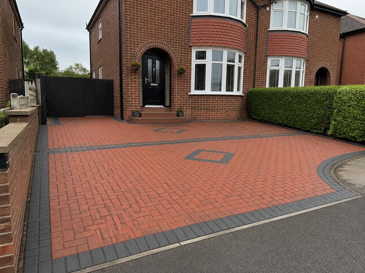 Block paved driveway after cleaning